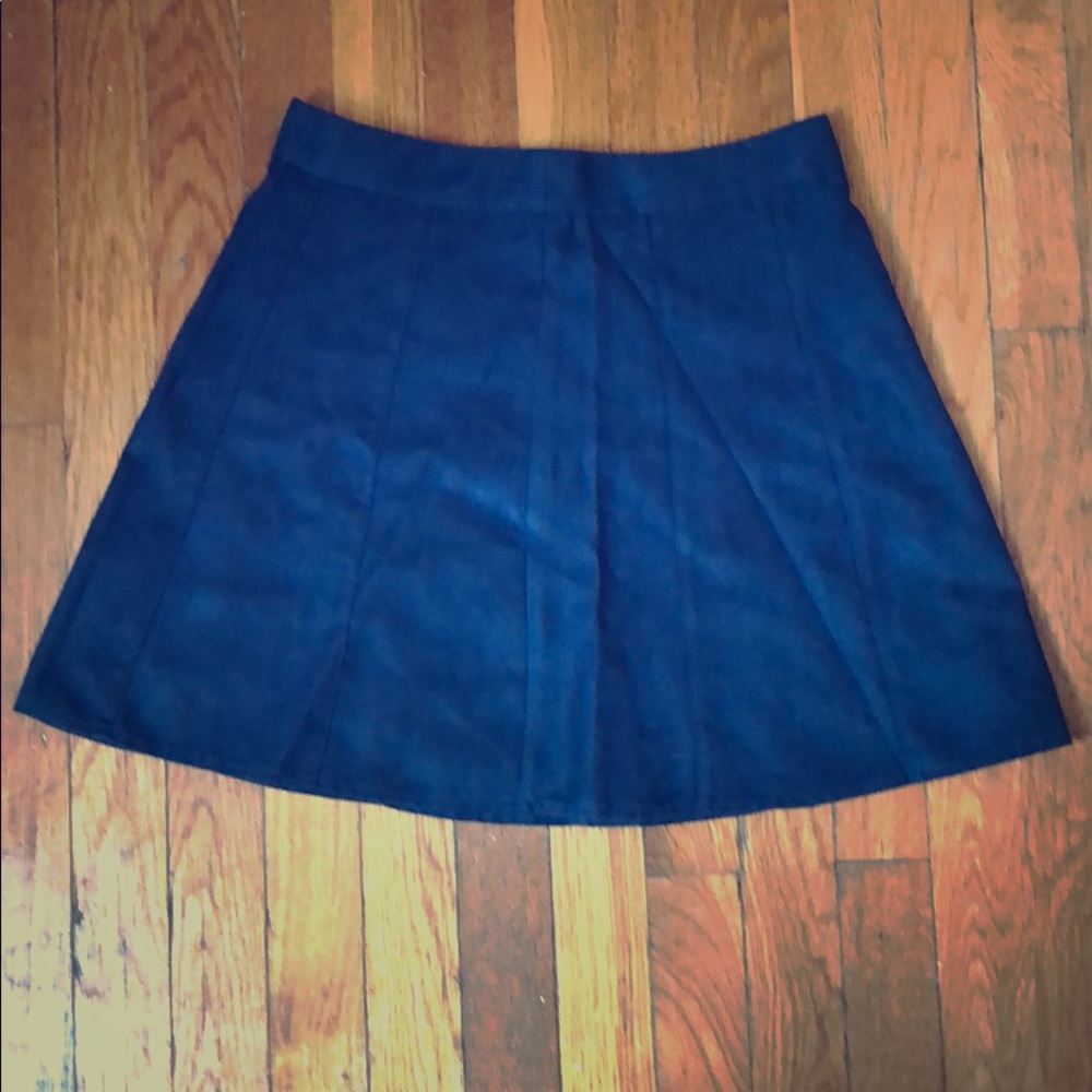 Blue suede BCBGeneration a-line mini skirt